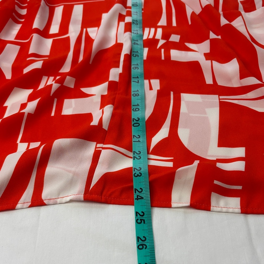 🧡 CAbi Orange & White Geometric Sleeveless Flowy Top Women Small 🧡 - Picture 14 of 15